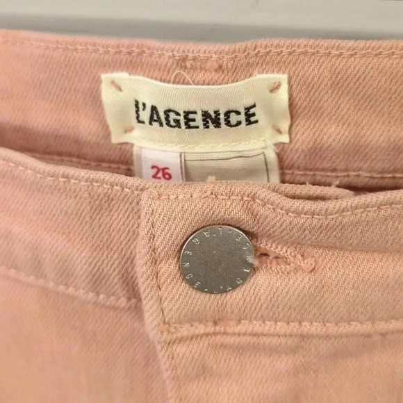 L'AGENCE Jeans Light Pink size 26 Cropped Raw Hem‎ - Picture 4 of 12